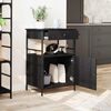 vidaXL Kitchen Trolley Black Oak 56 x 43 x 89.5 cm Engineered Wood