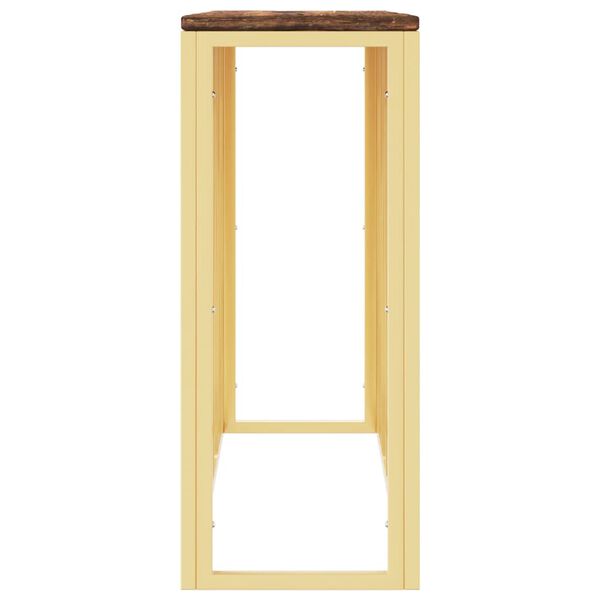vidaXL Console Table Gold Stainless Steel and Solid Wood Reclaimed