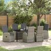 vidaXL Garden Dining Set with Cushion 7 pcs Grey Poly Rattan