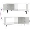 vidaXL Coffee Table High Gloss White 90x50x40 cm Engineered Wood