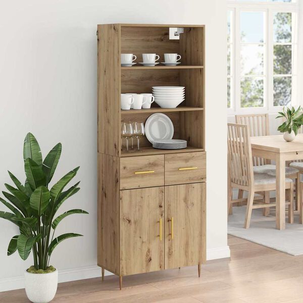 vidaXL Highboard Artisan Oak 69.5 x 34 x 180 cm Engineered Wood