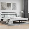 vidaXL Metal Bed Frame without Mattress with Headboard Black 200x200cm