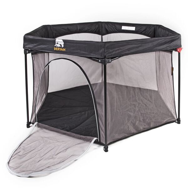 DERYAN Portable PlayPen 135x135x75 cm Black