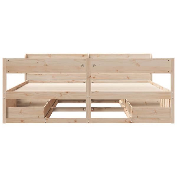 vidaXL Bed Frame without Mattress 180x200 cm Super King Solid Wood Pine