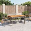 vidaXL 4 Piece Garden Dining Set with Cushions Grey Poly Rattan