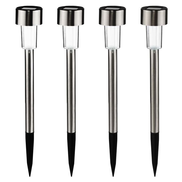 HI LED Solar Garden Light 4pcs Stainless Steel 36 cm