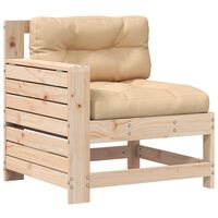 vidaXL Garden Armrest Sofa with Cushion Solid Wood Pine