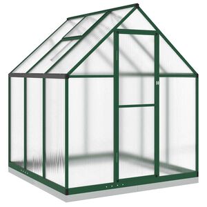 vidaXL Greenhouse with Base Frame Green 169x169x202 cm Aluminium