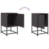 vidaXL Bedside Cabinet Black 36x39x60.5 cm Steel