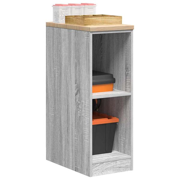 vidaXL Garage Storage Cabinet Grey Sonoma 30x51x85 cm Solid Wood Pine