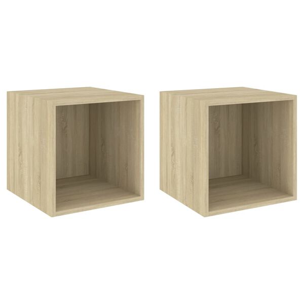 vidaXL Wall Cabinets 2 pcs Sonoma Oak 37x37x37 cm Engineered Wood