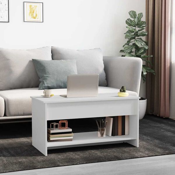 vidaXL Coffee Table White 102x50x52,5 cm Engineered Wood