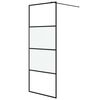 vidaXL Walk-in Shower Wall Black 80x195 cm Half Frosted ESG Glass