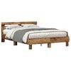 vidaXL Bed Frame with Headboard Old wood 140 x 190 cm Engineered wood