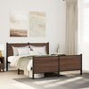 vidaXL Metal Bed Frame without Mattress Brown Oak 140x200 cm