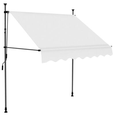 vidaXL Manual Retractable Awning with LED 200 cm Cream