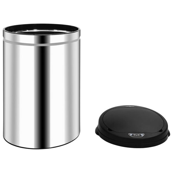 vidaXL Automatic Sensor Dustbin 30 L Stainless Steel