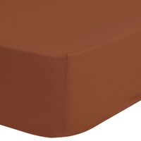 Good Morning Jersey Fitted Sheet 90/100x220 cm Terracotta