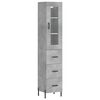 vidaXL Highboard Concrete Grey 34,5x34x180 cm Engineered Wood