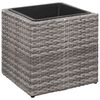 vidaXL Garden Raised Beds 3 pcs Poly Rattan Grey