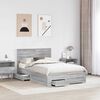 vidaXL Bed Frame with Drawer Grey Sonoma 135 x 190 cm Engineered Wood