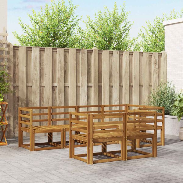 vidaXL Outdoor Sofa Set 7 pcs Natural Solid Acacia Wood