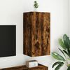 vidaXL TV Wall Cabinet with LED Lights Smoked Oak 40.5x35x80 cm