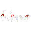 vidaXL Christmas Reindeer with Sleigh 3 pcs 60 LEDs Multicolour