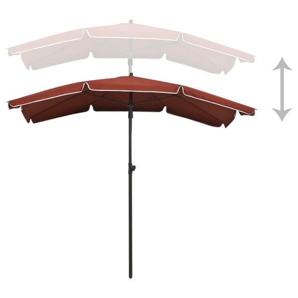 vidaXL Garden Parasol with Pole 200x130 cm Terracotta