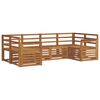 vidaXL Outdoor Sofa Set 6 pcs 6-Seaters Natural Solid Acacia Wood