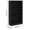 vidaXL 3-Tier Book Cabinet Black 60x24x109 cm Engineered Wood
