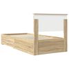 vidaXL Bed Frame with Headboard Sonoma Oak 90 x 200 cm Engineered Wood