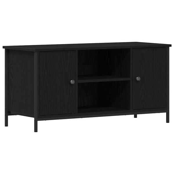 vidaXL TV Cabinet Black oak 100 x 40 x 50 cm Engineered wood