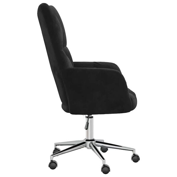vidaXL Relaxing Chair with Wheel Black 62 x 68.5 x 105 cm Velvet