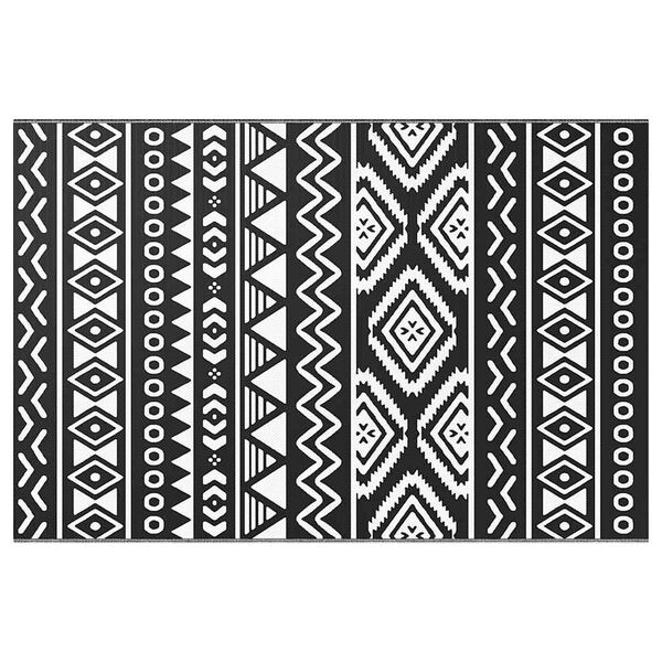 vidaXL Outdoor Rug ARAKIL Black 120x180 cm PP