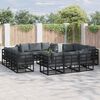 vidaXL Garden Sofa Set with Cushion 13 pcs Black Aluminium