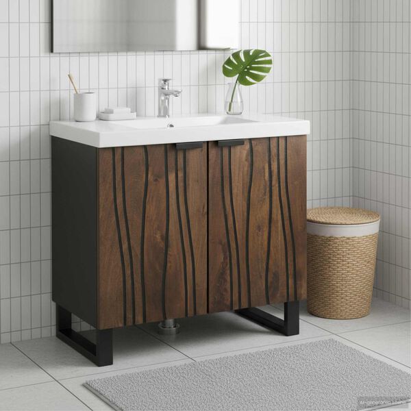 vidaXL Bathroom Sink Cabinet Walnut 62 x 33 x 58 cm Engineered wood