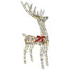 vidaXL Reindeer Pull Sleigh Warm white 70 x 26 x 129 cm Rattan
