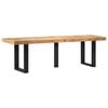 vidaXL Bench 160 cm Solid Rough Wood Mango and Steel