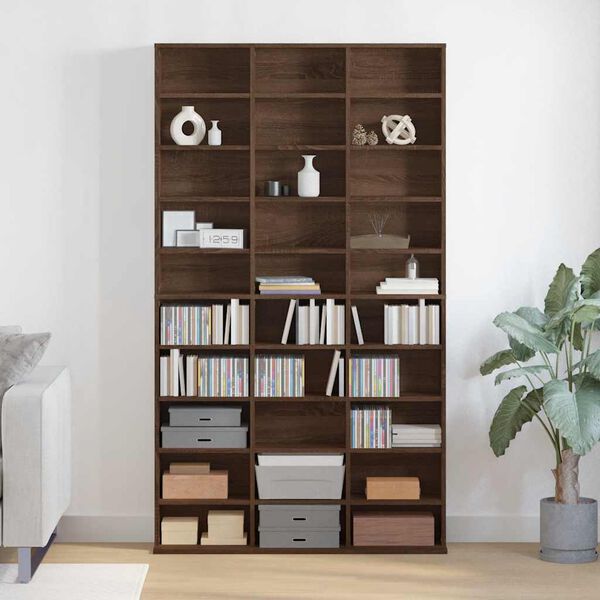 vidaXL CD Cabinet Brown Oak 102x23x177.5 cm Engineered Wood
