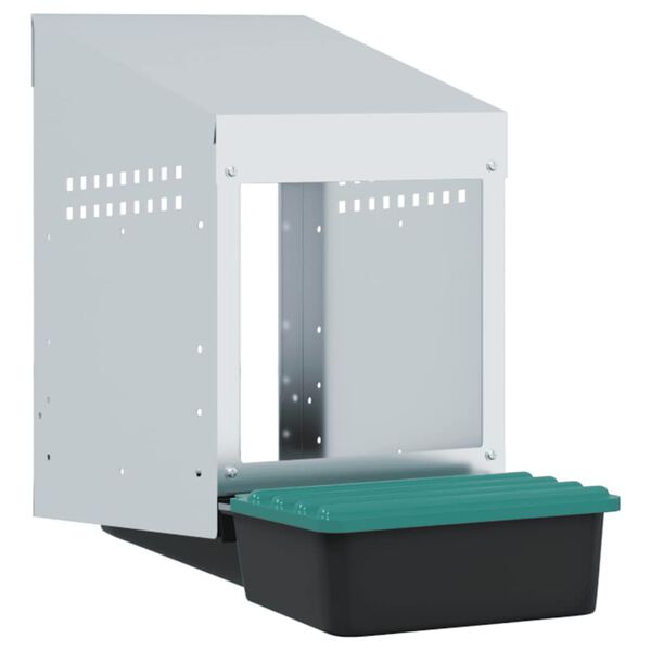 vidaXL Chicken Nesting Box 1 Compartment Wall-Mounted Galvanised Steel