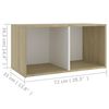 vidaXL TV Cabinet White and Sonoma Oak 72x35x36.5 cm Engineered Wood