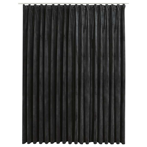 vidaXL Blackout Curtain with Hooks Velvet Anthracite 290x245 cm