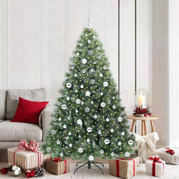 vidaXL Artificial Christmas Tree with 300 LEDs Green 180 cm PE and PVC