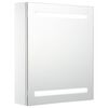 vidaXL Bathroom Cabinet | White, Silver | MDF, Glass | 50x13.5x60 cm