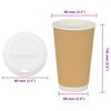 vidaXL Paper Coffee Cups with Lids 1000 pcs 16oz 400ml