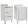vidaXL Commercial Kitchen Cabinets 2 pcs Stainless Steel