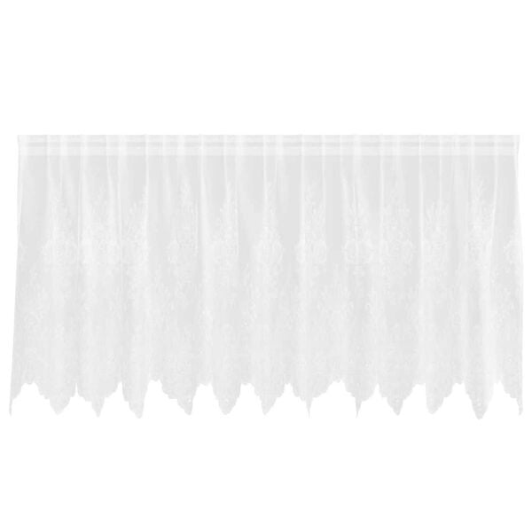 vidaXL Lace Curtain with Curtains Floral White 120 x 300 cm Polyester