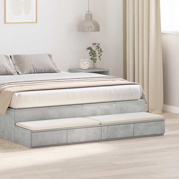vidaXL Bed Drawers Concrete Grey 140 x 36.5 x 16.5 cm Engineered Wood