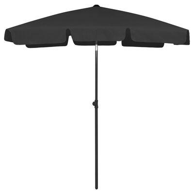 vidaXL Beach Umbrella Black 180x120 cm